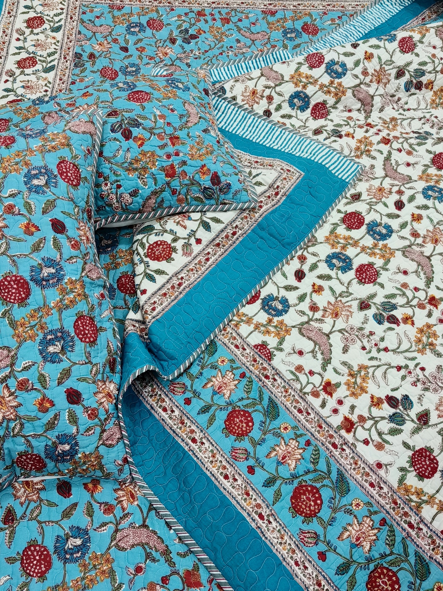 FRESH ARRIVAL Handblock Printed Premium Mulmul Bedcovers