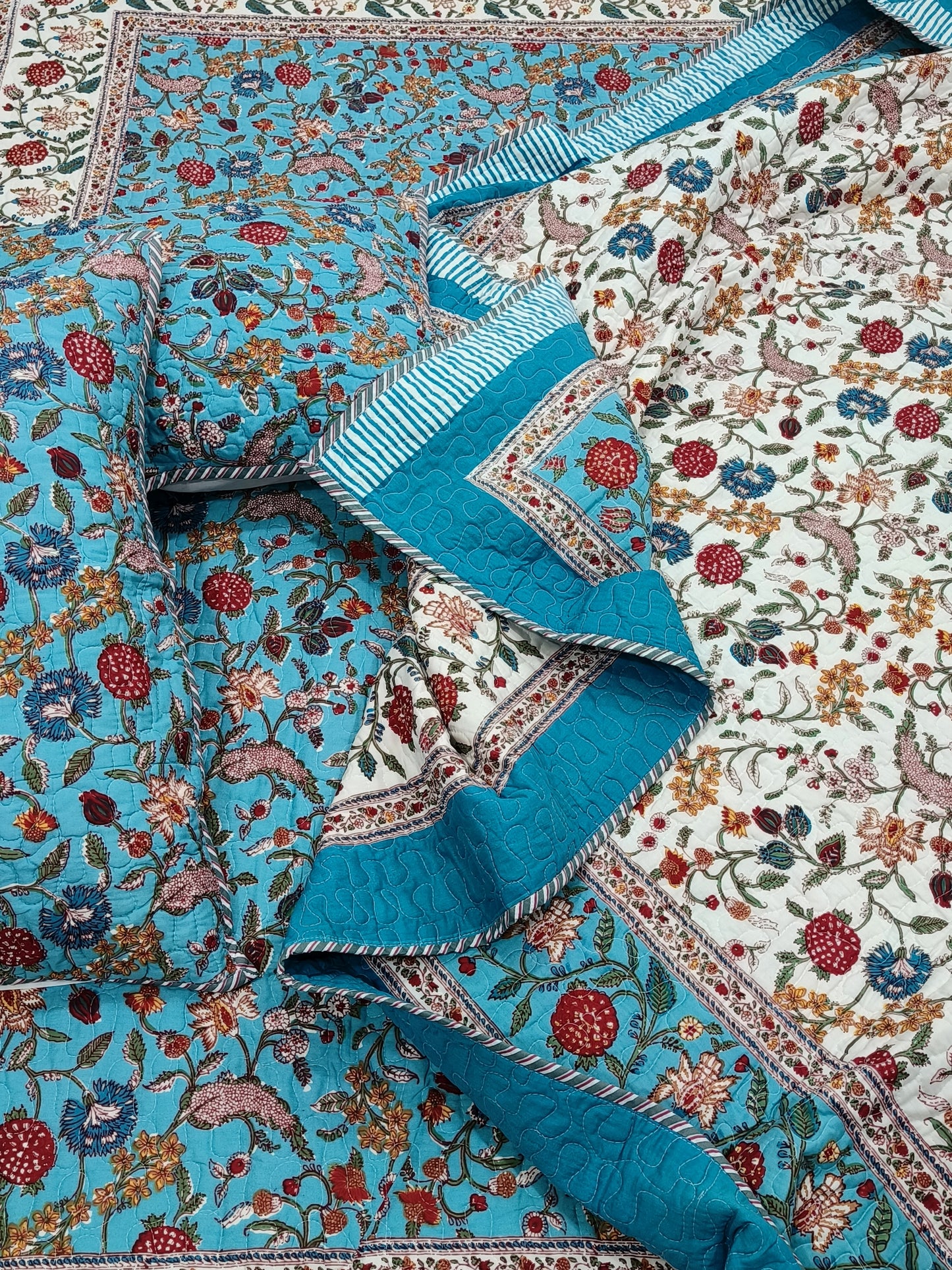 FRESH ARRIVAL Handblock Printed Premium Mulmul Bedcovers