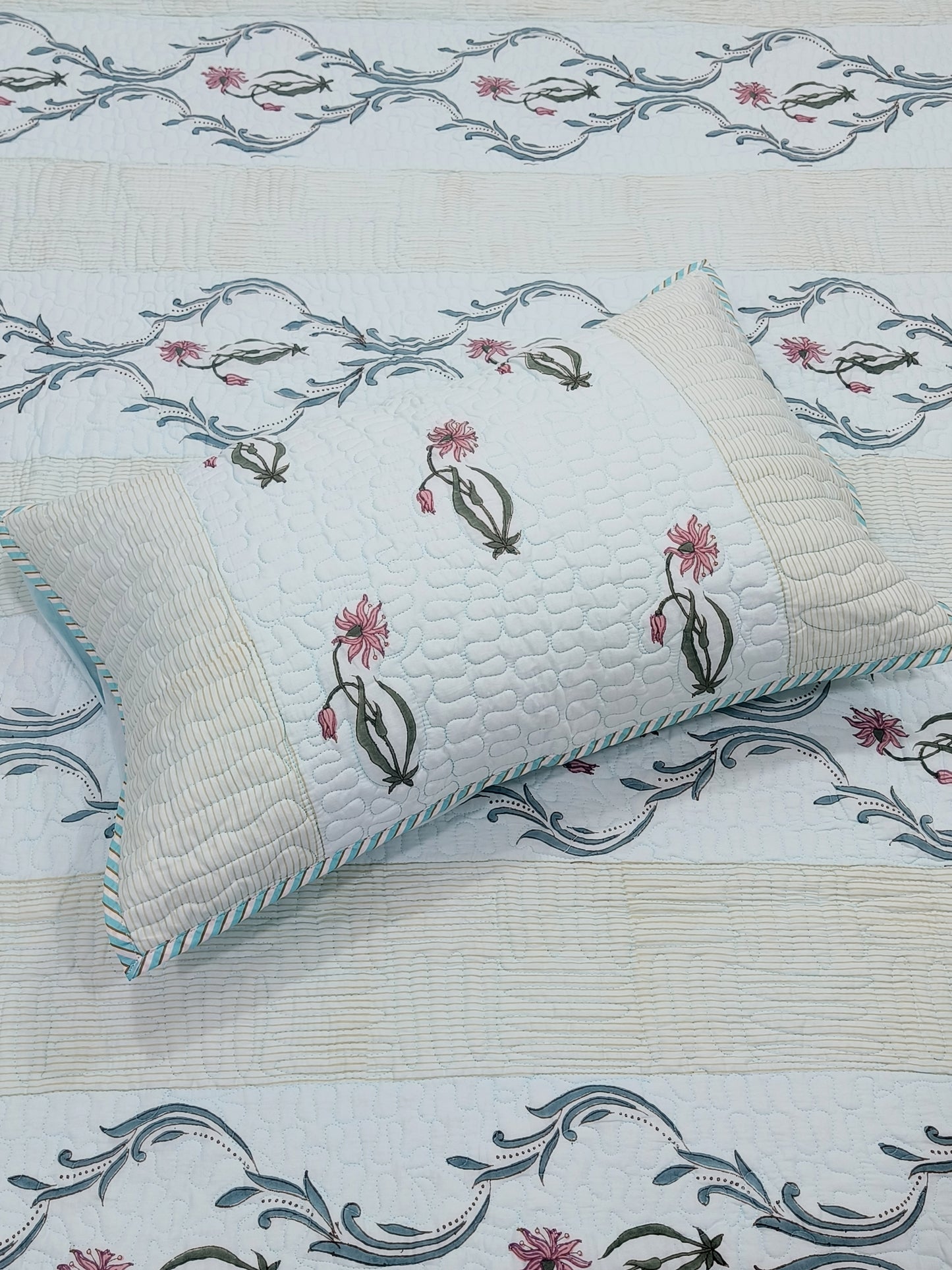 FRESH ARRIVAL Handblock Printed Premium Mulmul Bedcovers