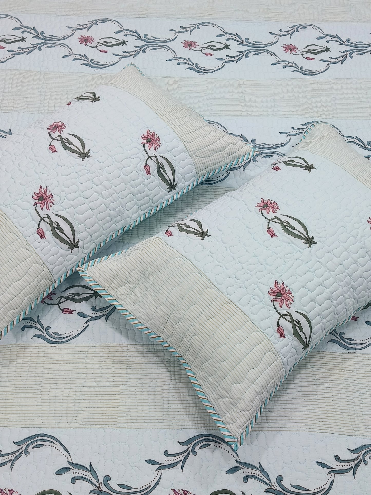 FRESH ARRIVAL Handblock Printed Premium Mulmul Bedcovers