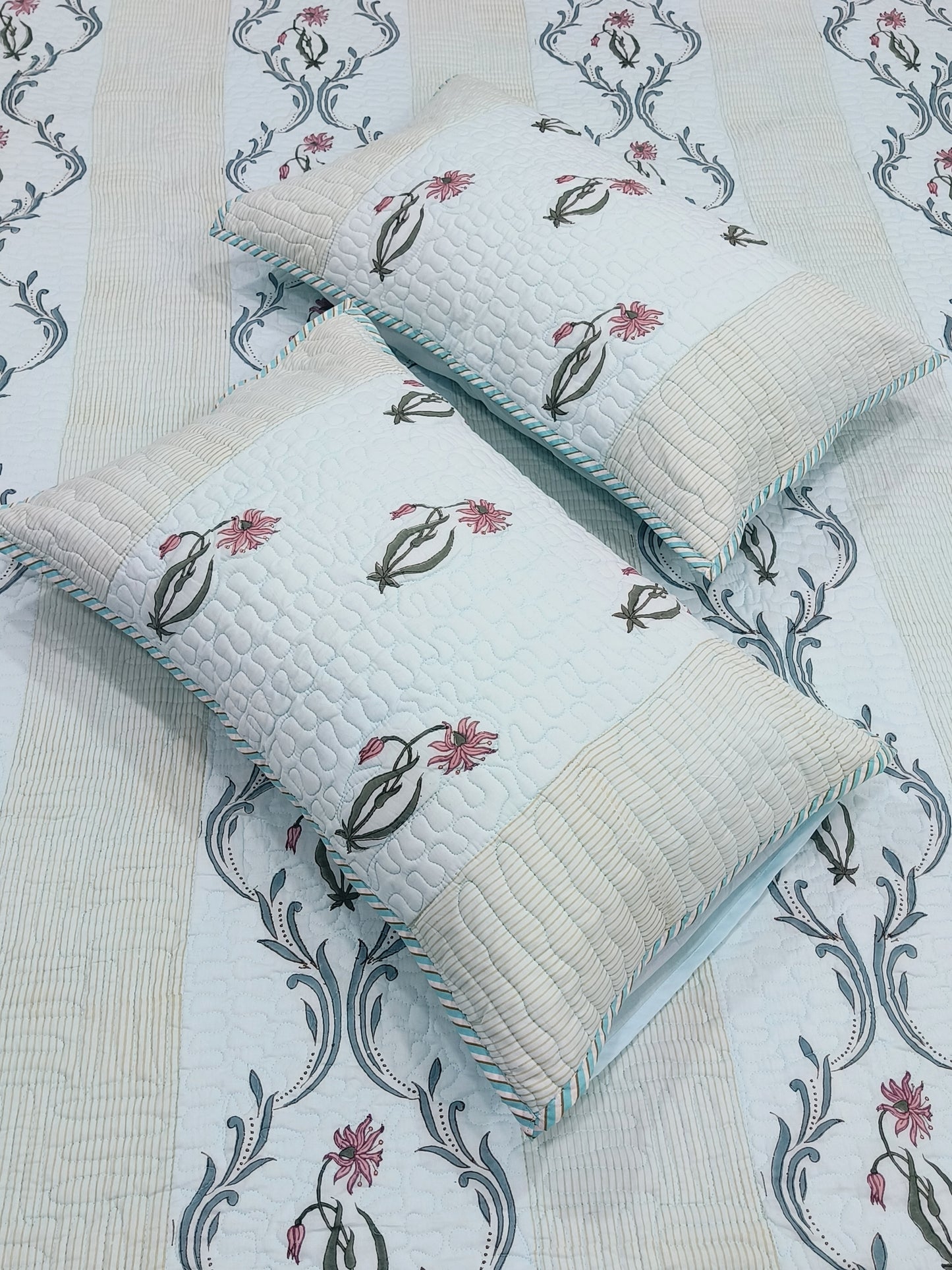 FRESH ARRIVAL Handblock Printed Premium Mulmul Bedcovers