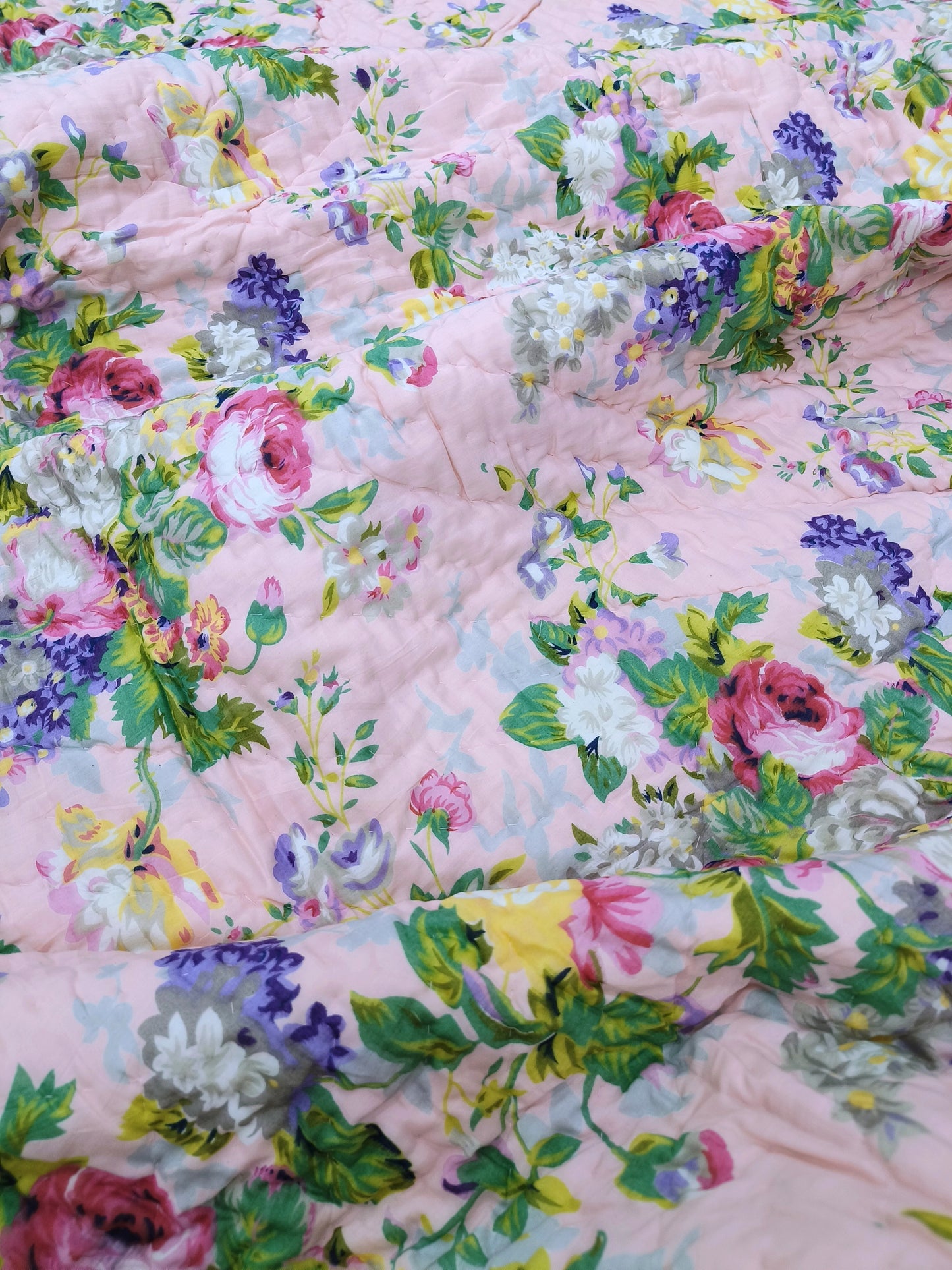 Pink Floral Single Bed Quilts