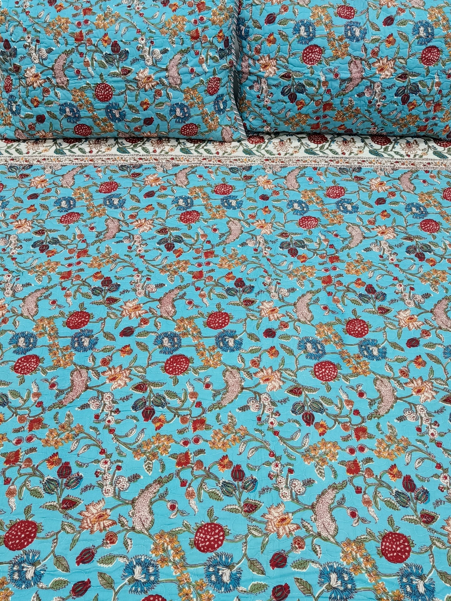 FRESH ARRIVAL Handblock Printed Premium Mulmul Bedcovers