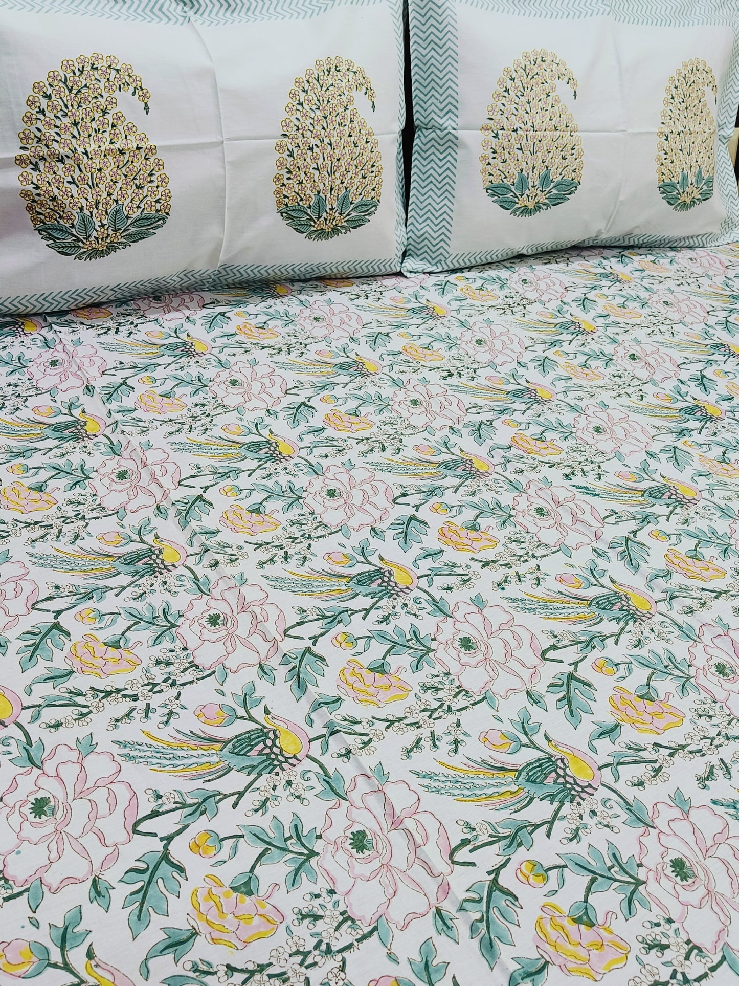 FRESH ARRIVAL Handblock Printed Premium Bedsheets(Dispatch Time 24 Hours)