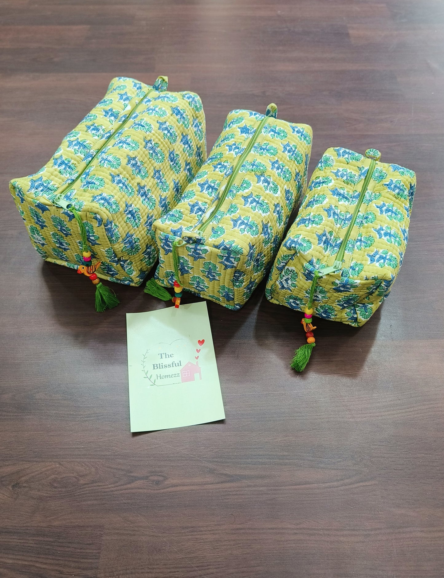 Handblock Printed Pouches (Set of 3)