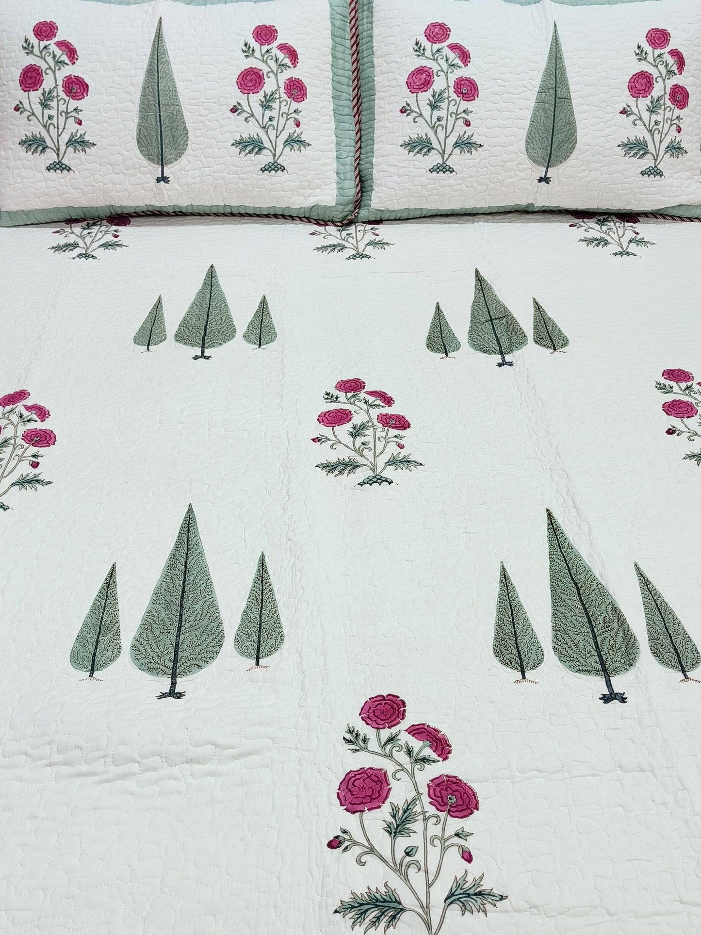 FRESH ARRIVAL Handblock Printed Premium Mulmul Bedcovers ( 108 * 108 Inches)