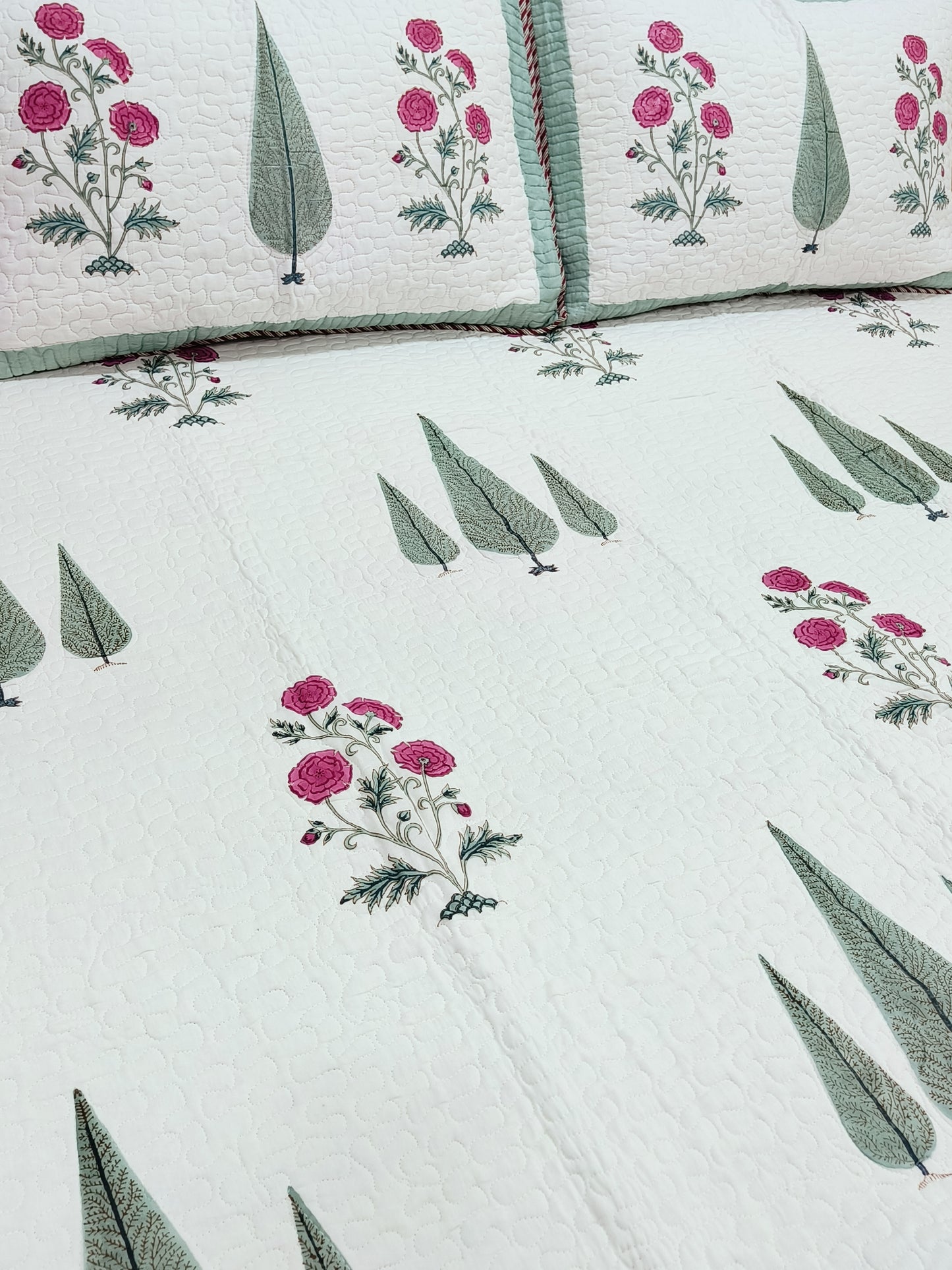 FRESH ARRIVAL Handblock Printed Premium Mulmul Bedcovers ( 108 * 108 Inches)
