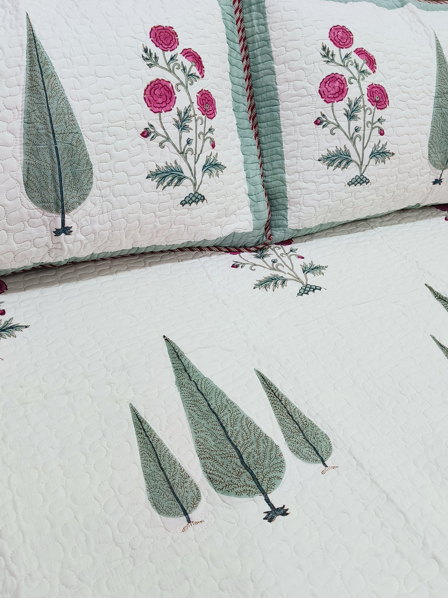 FRESH ARRIVAL Handblock Printed Premium Mulmul Bedcovers ( 108 * 108 Inches)