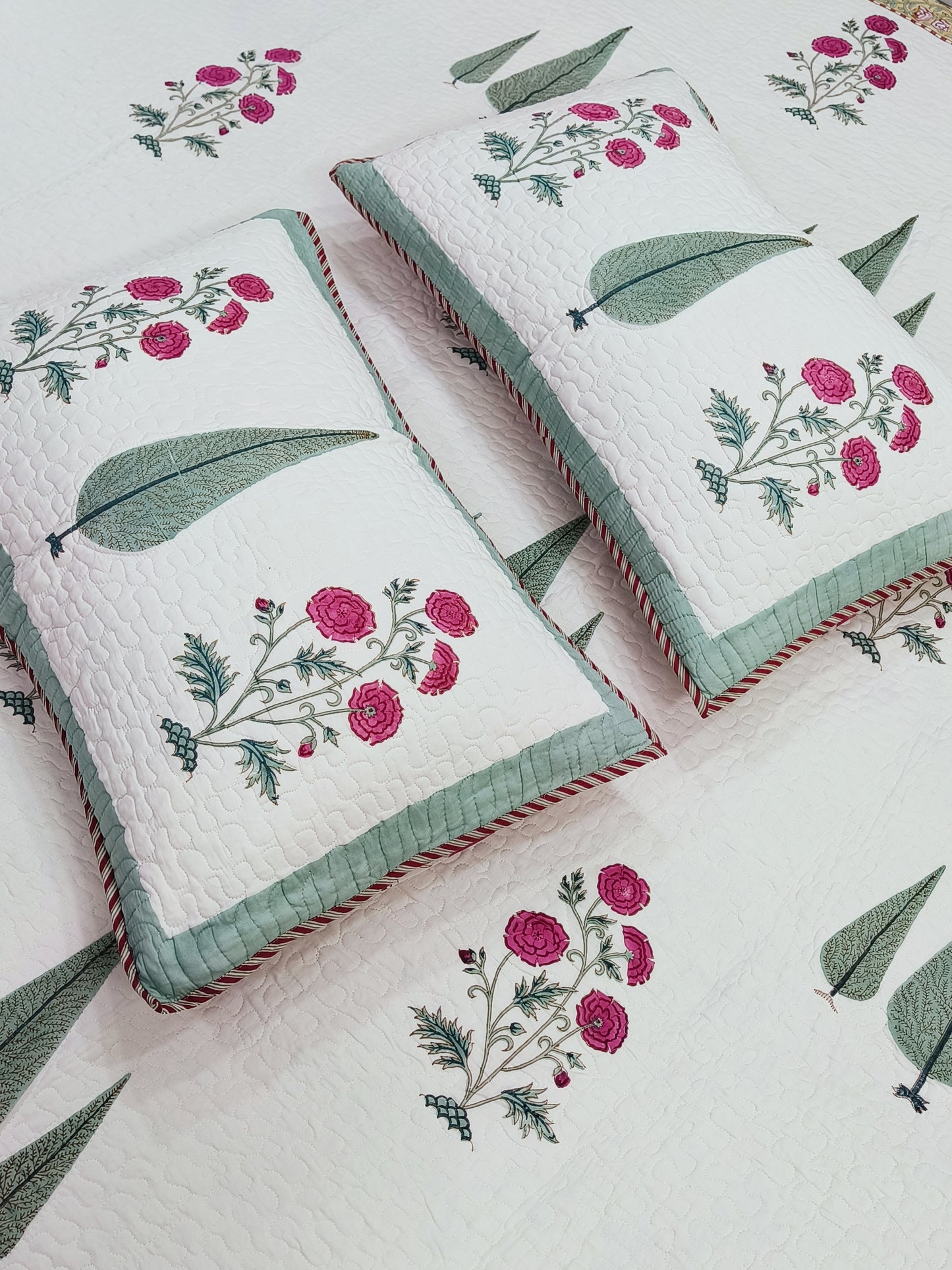 FRESH ARRIVAL Handblock Printed Premium Mulmul Bedcovers ( 108 * 108 Inches)