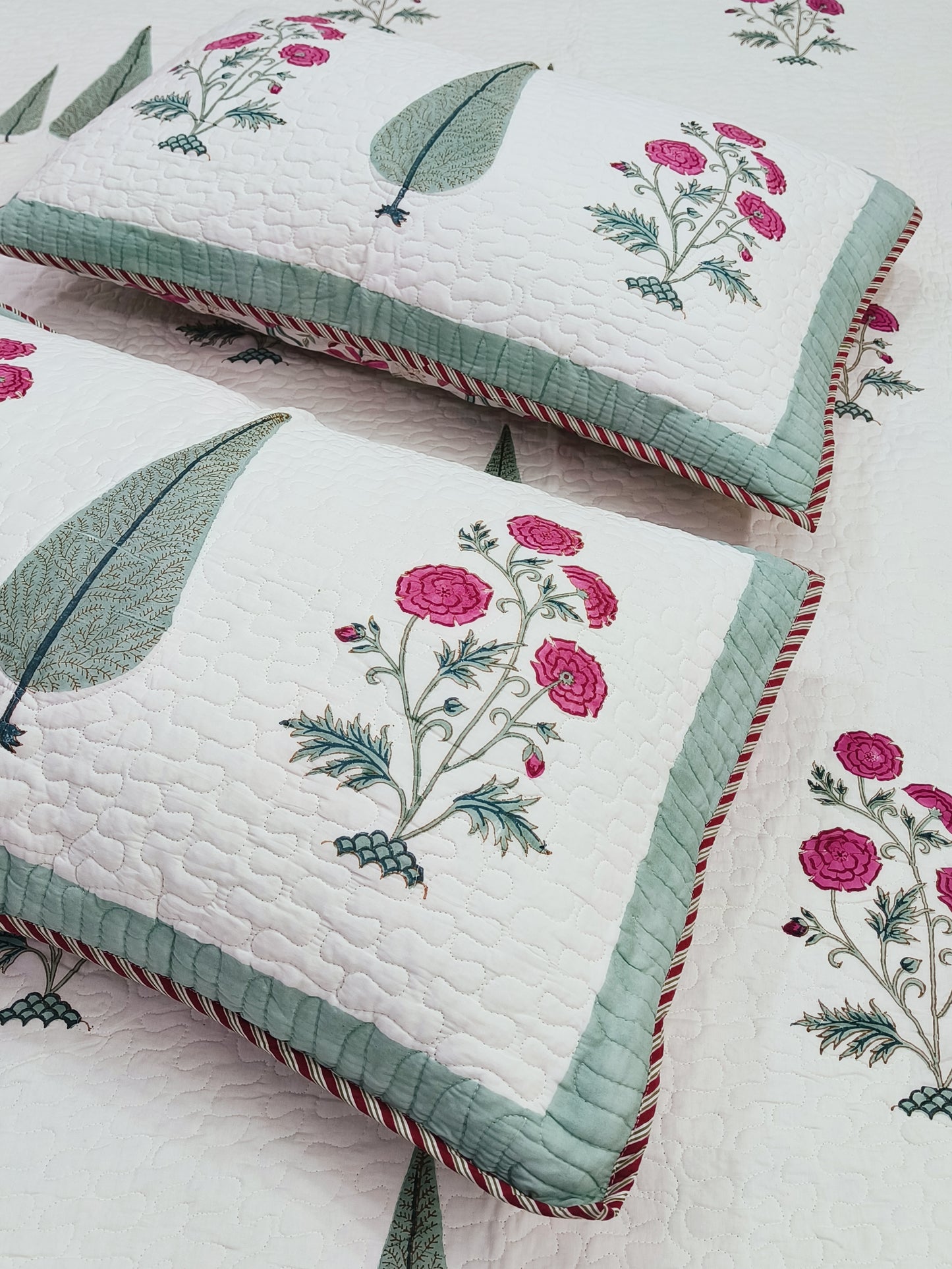 FRESH ARRIVAL Handblock Printed Premium Mulmul Bedcovers ( 108 * 108 Inches)