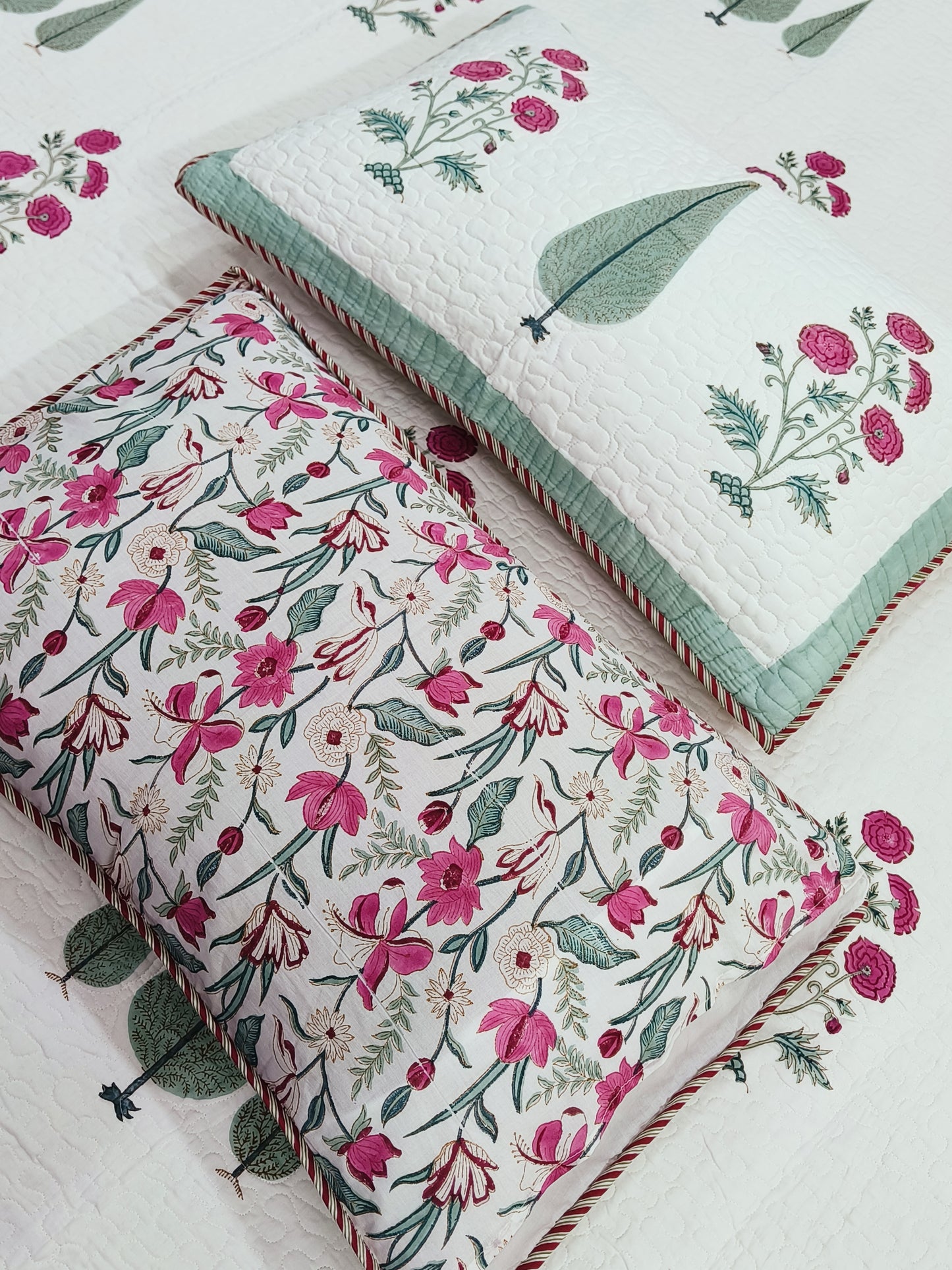 FRESH ARRIVAL Handblock Printed Premium Mulmul Bedcovers ( 108 * 108 Inches)