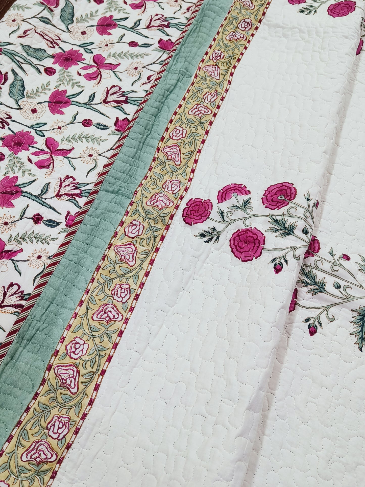 FRESH ARRIVAL Handblock Printed Premium Mulmul Bedcovers ( 108 * 108 Inches)