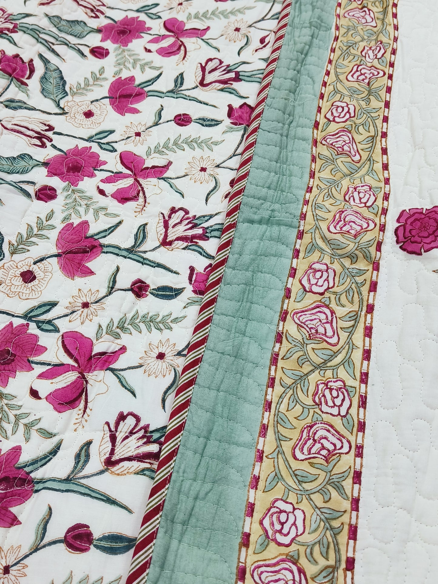 FRESH ARRIVAL Handblock Printed Premium Mulmul Bedcovers ( 108 * 108 Inches)