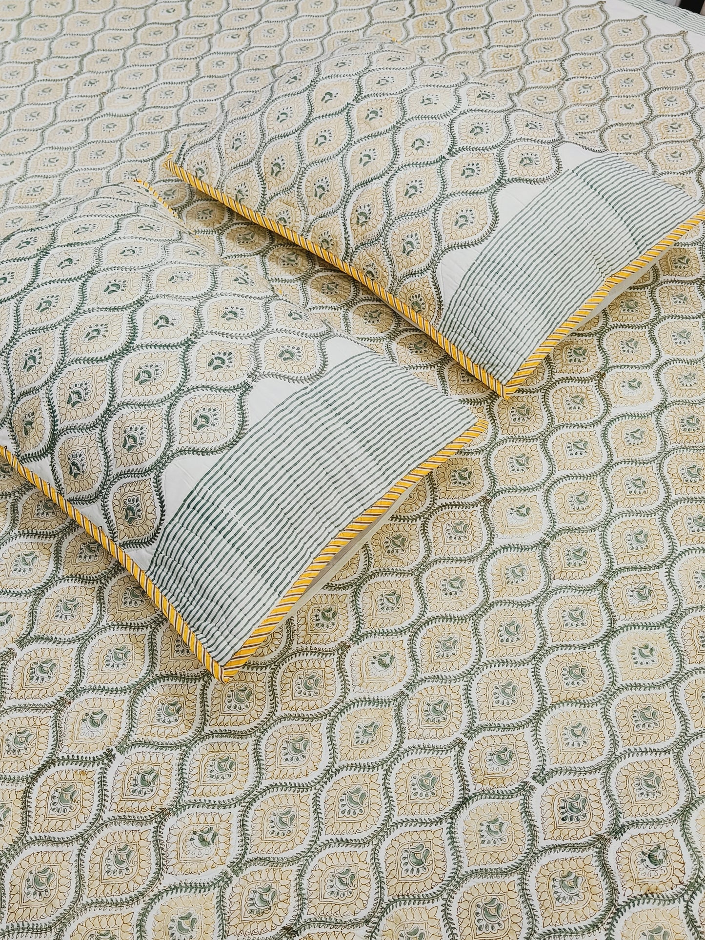 Handblock Printed Premium Mulmul Bedcovers ( 108 *108 Inches)
