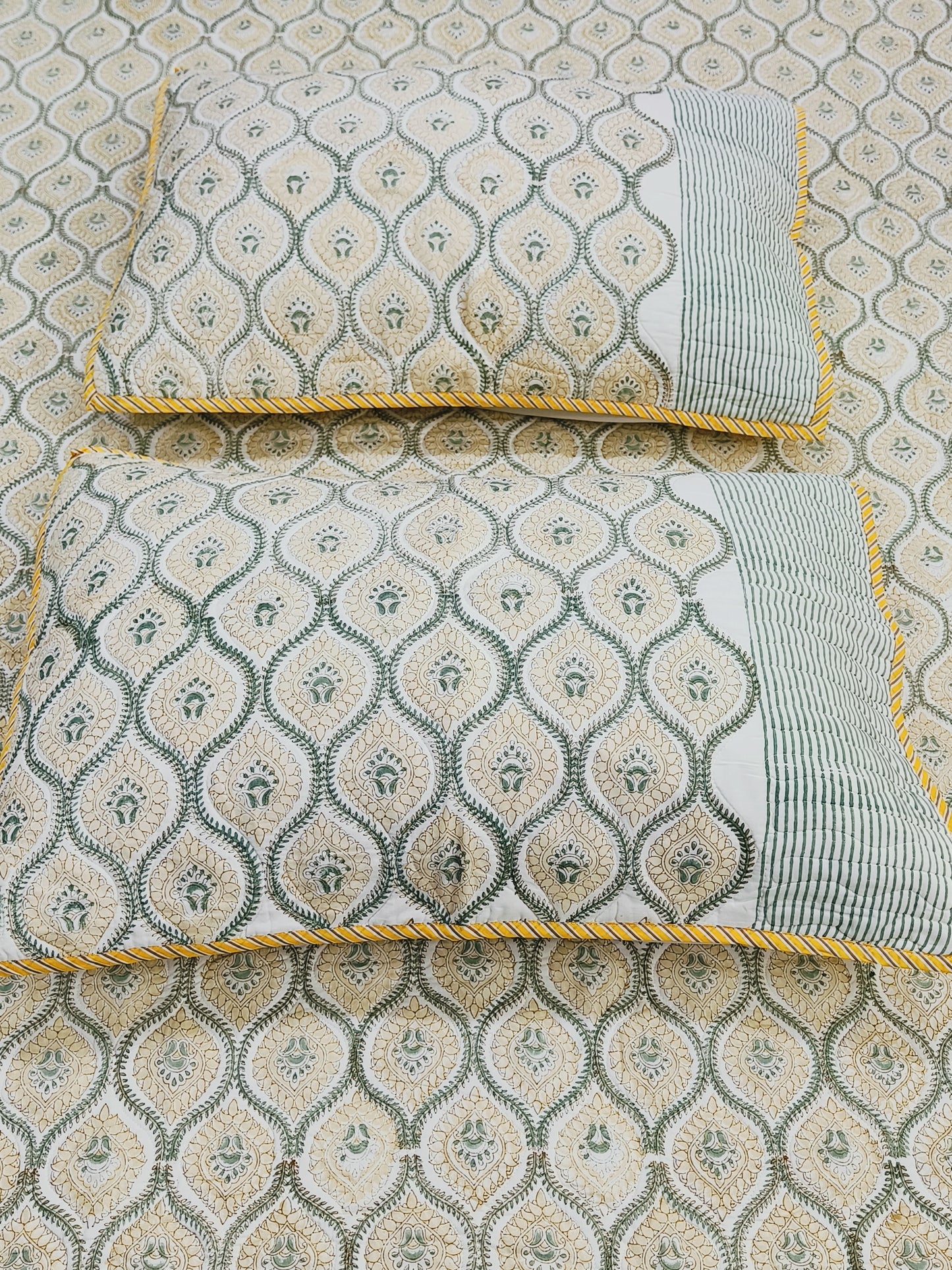 Handblock Printed Premium Mulmul Bedcovers ( 108 *108 Inches)