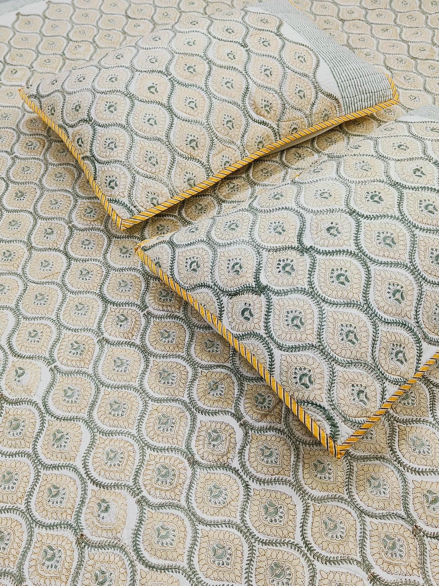 Handblock Printed Premium Mulmul Bedcovers ( 108 *108 Inches)