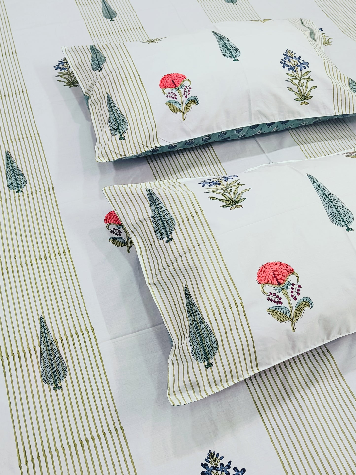 FRESH ARRIVAL Handblock Printed Premium Bedsheets(Dispatch Time 24 Hours)