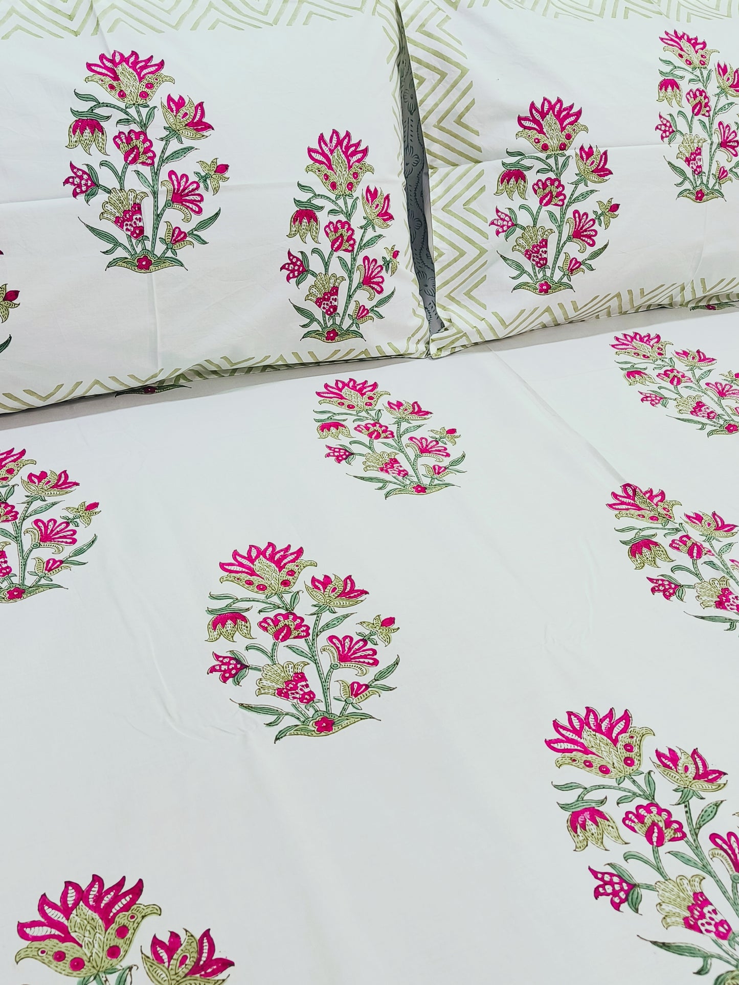 FRESH ARRIVAL Handblock Printed Premium Bedsheets(Dispatch Time 24 Hours)