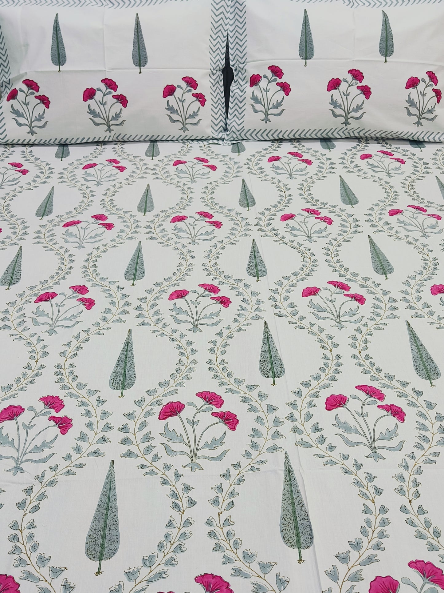 FRESH ARRIVAL Handblock Printed Premium Bedsheets (Dispatch Time 24 Hours)