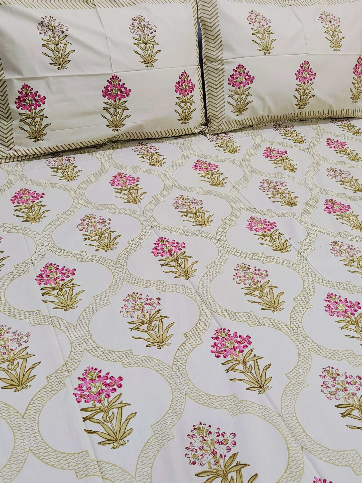 FRESH ARRIVAL Handblock Printed Premium Bedsheets (Dispatch Time 24 Hours)