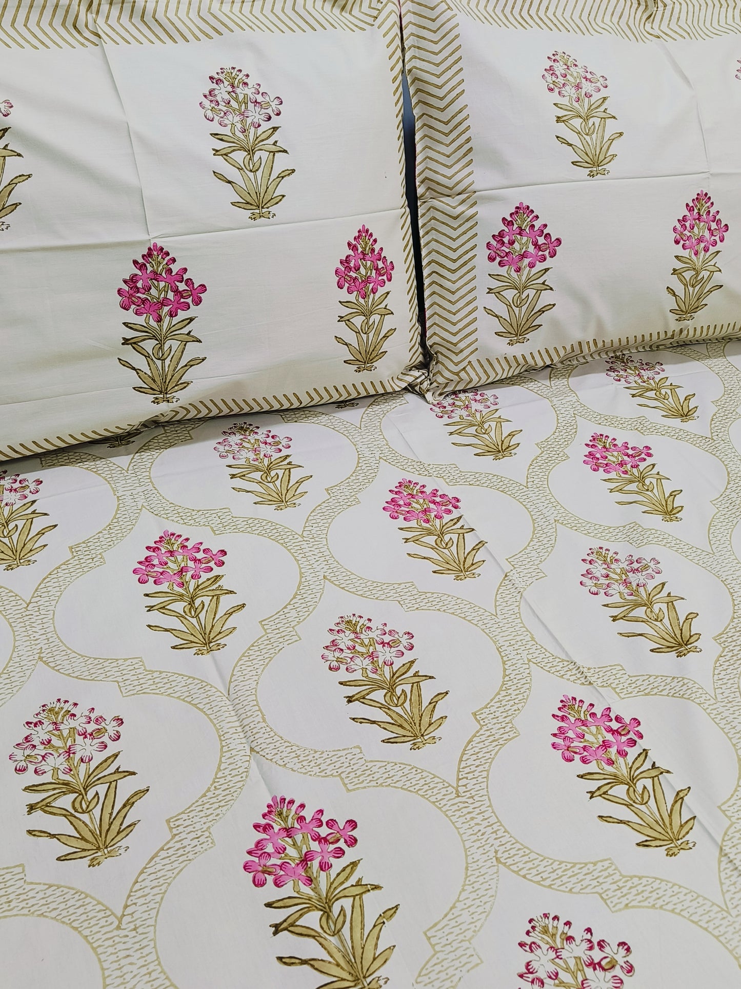 FRESH ARRIVAL Handblock Printed Premium Bedsheets (Dispatch Time 24 Hours)