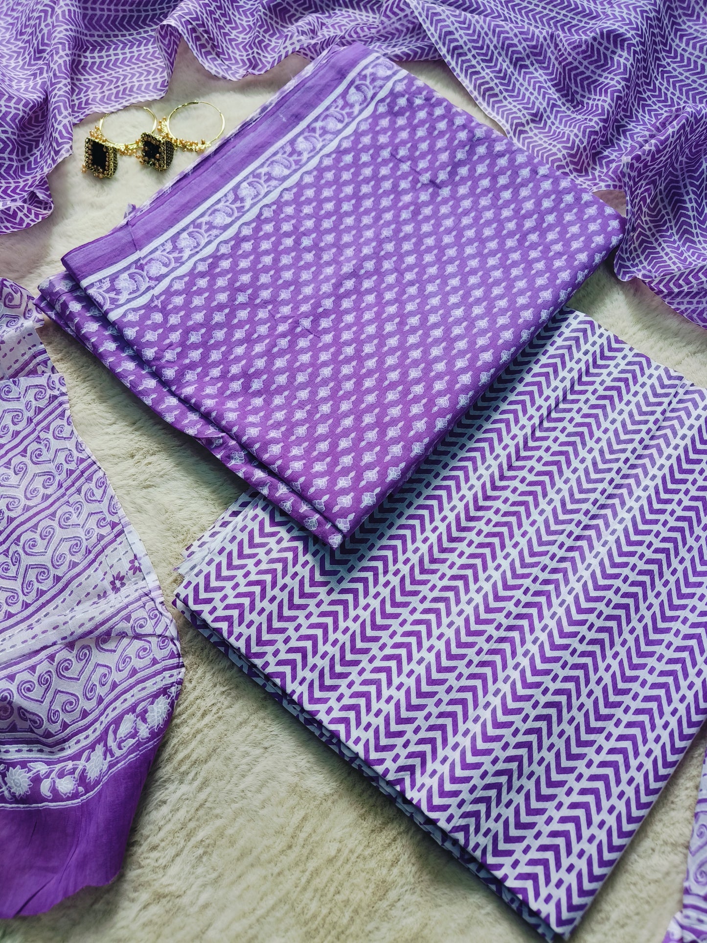 Cotton Suit with Mulmul Dupatta