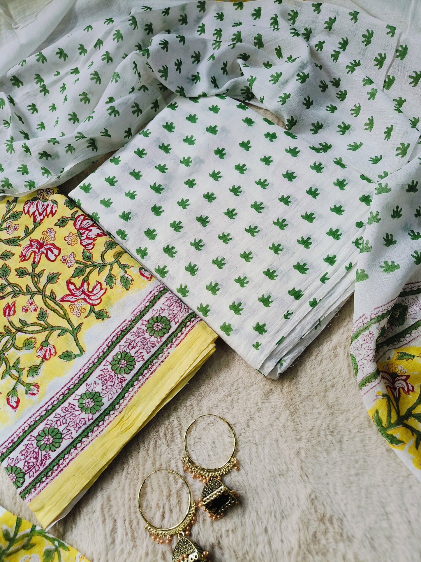 Cotton Suit with Mulmul Dupatta