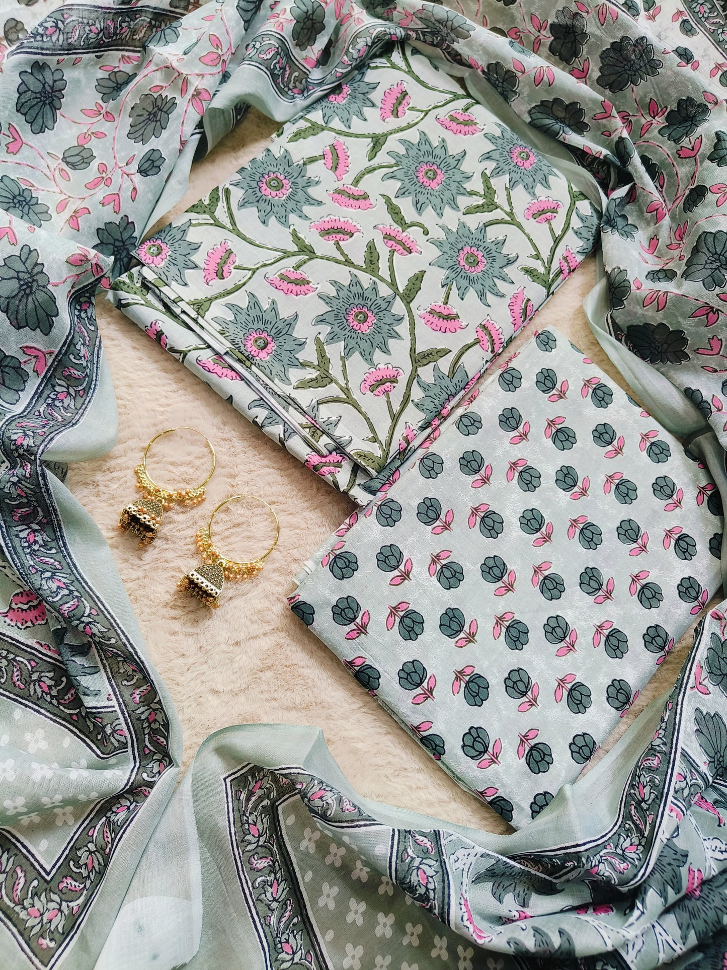 Cotton Suit with Mulmul Dupatta