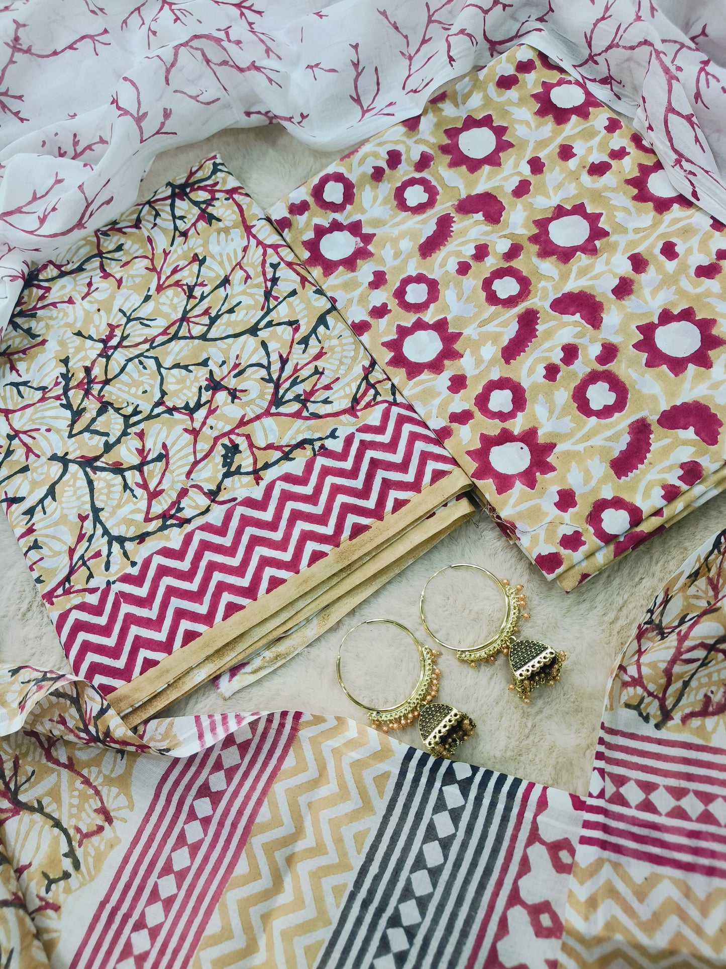 Cotton Suit with Mulmul Dupatta