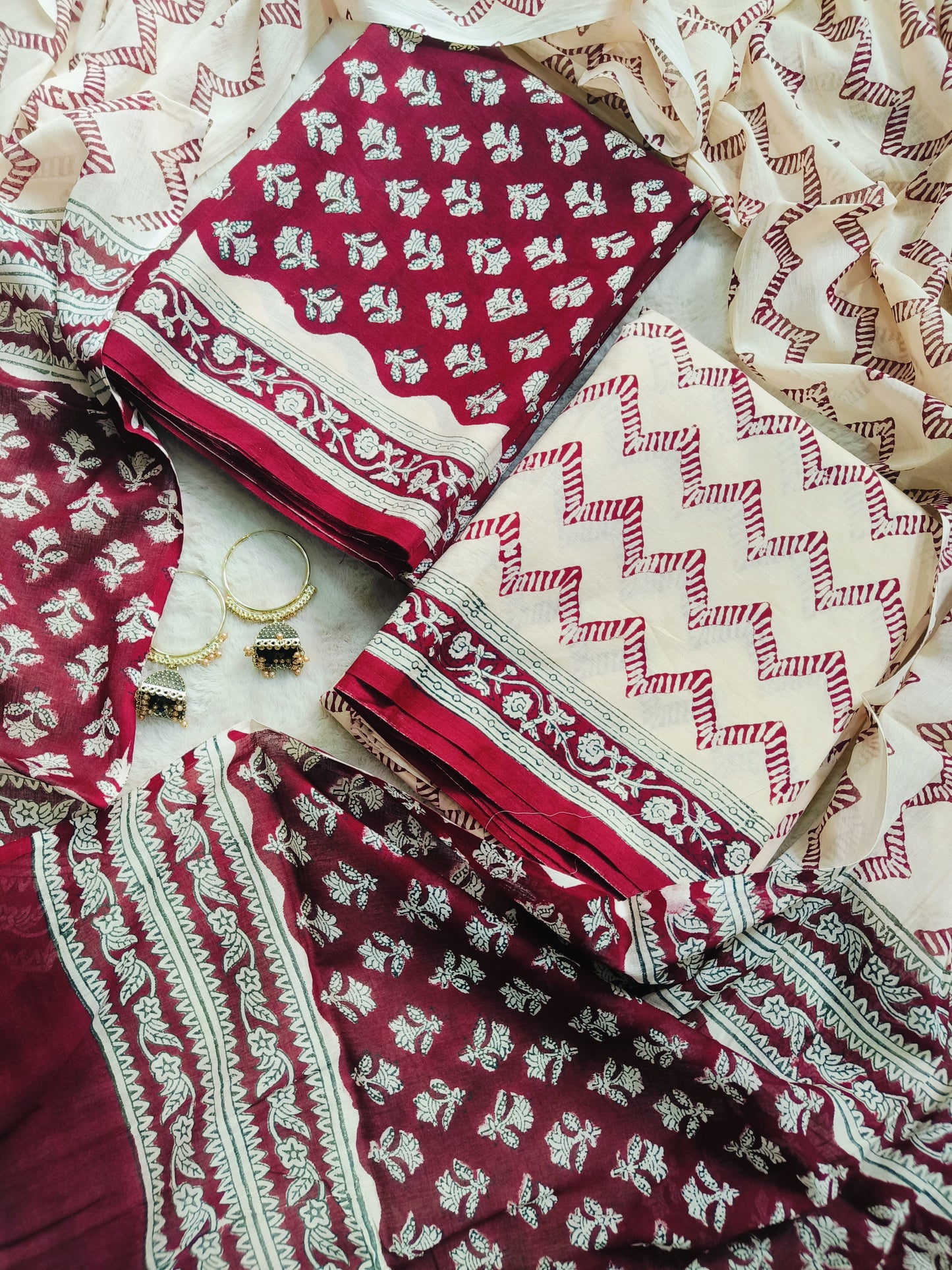 Cotton Suit with Mulmul Dupatta