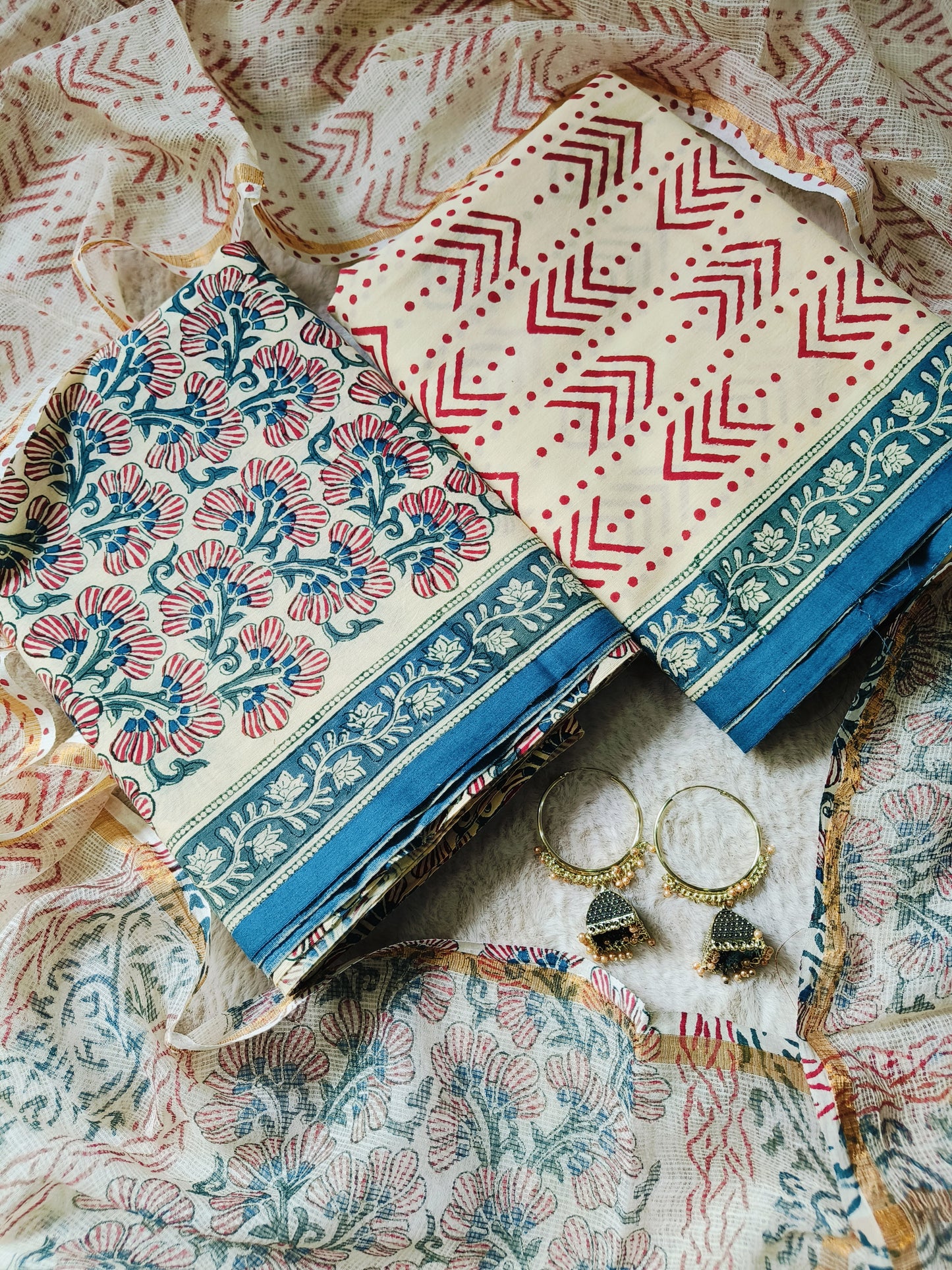 Cotton Suits with Kota Doria Dupatta