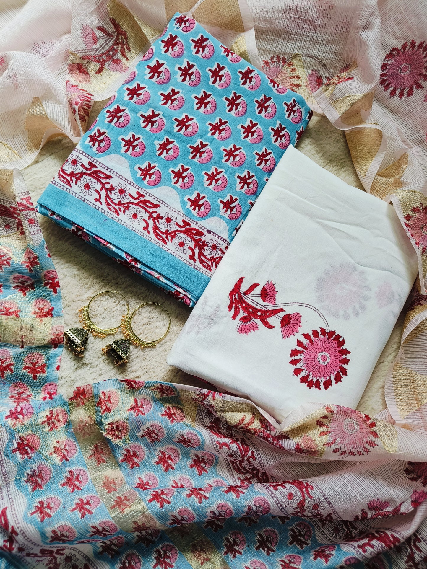 Cotton Suits with Kota Doria Dupatta