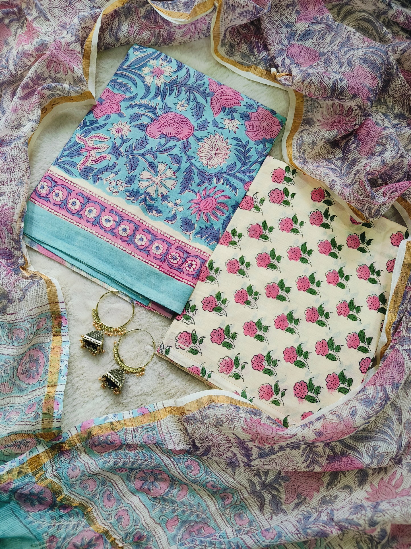 Cotton Suits with Kota Doria Dupatta