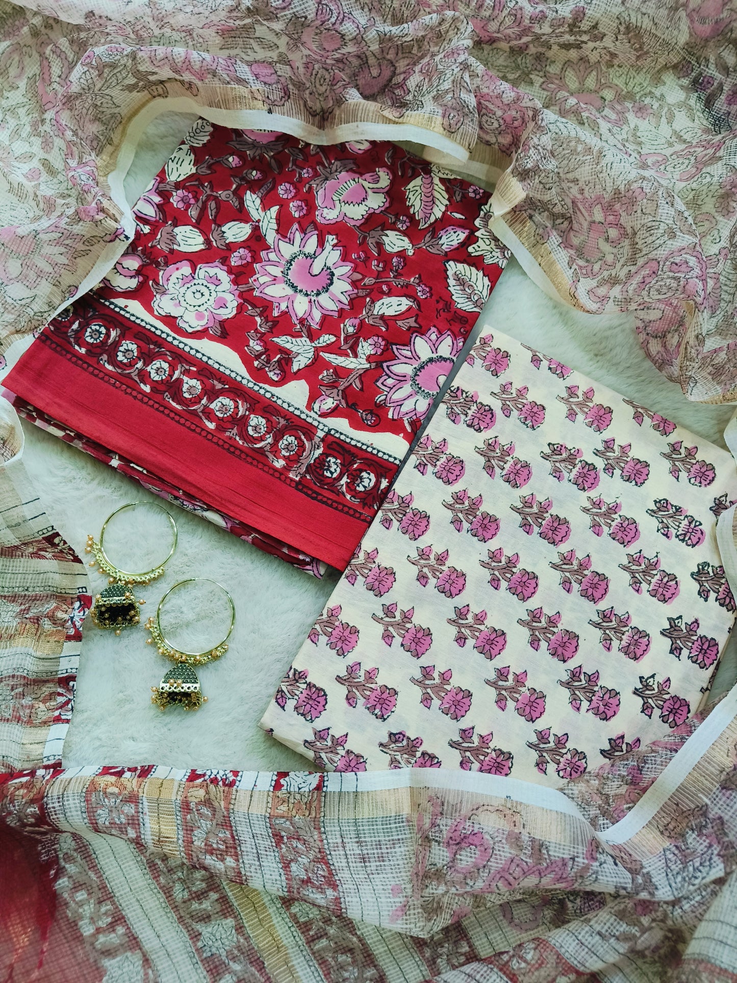 Cotton Suits with Kota Doria Dupatta