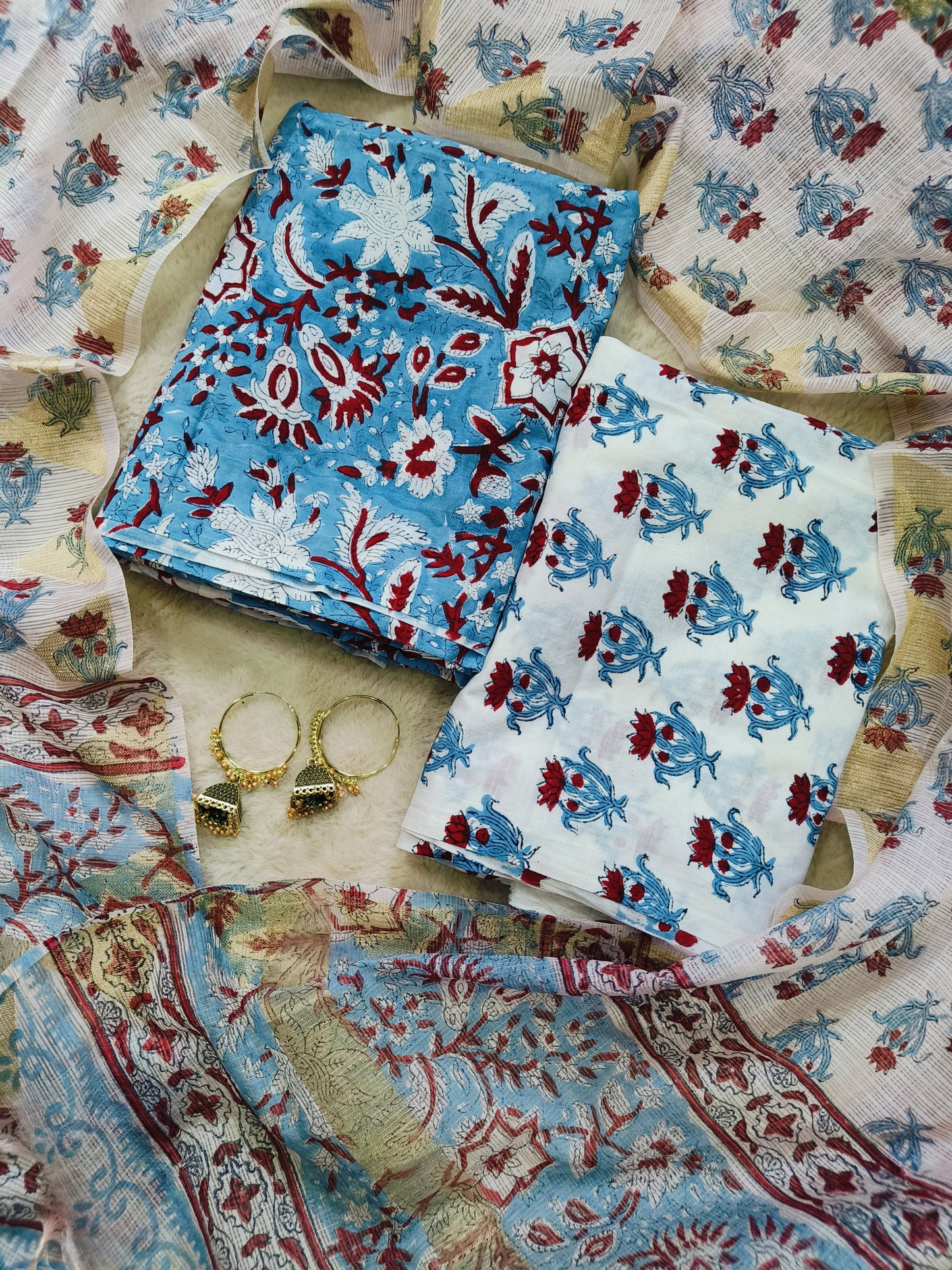 Cotton Suits with Kota Doria Dupatta