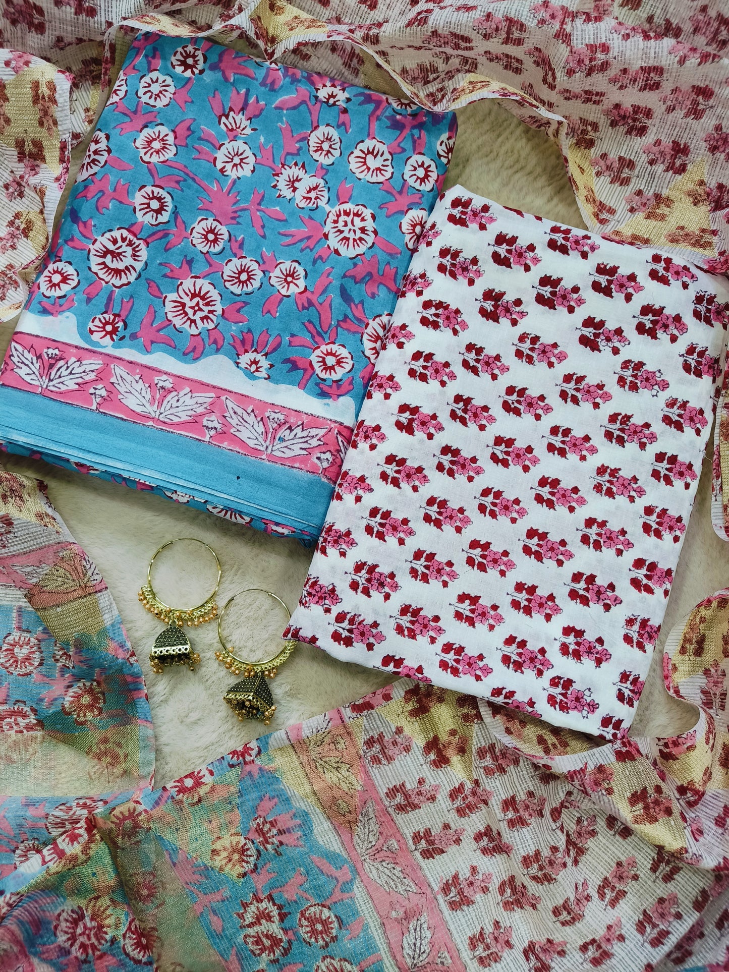 Cotton Suits with Kota Doria Dupatta