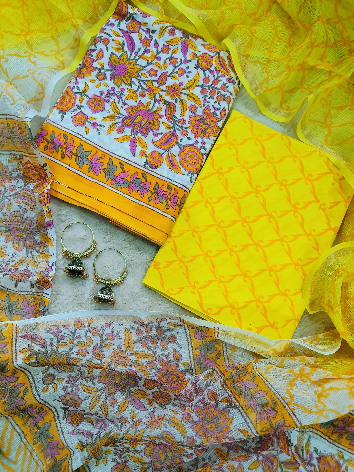 Cotton Suits with Kota Doria Dupatta