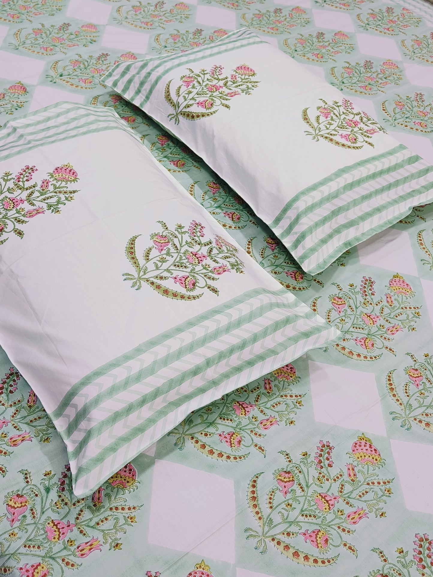 FRESH ARRIVAL Handblock Printed Premium Bedsheets (Dispatch Time 24 Hours)