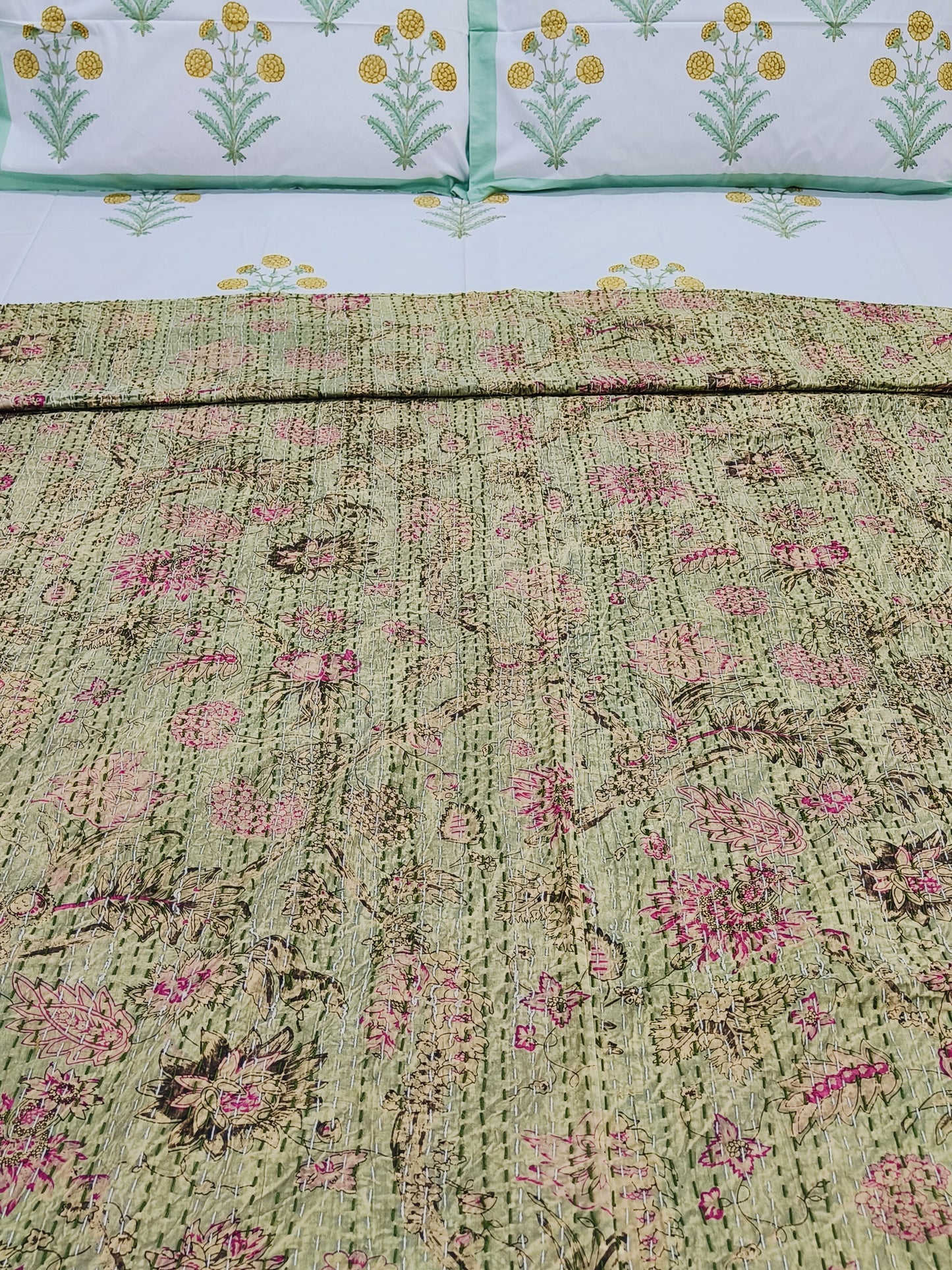 FRESH ARRIVAL Kantha Bedcovers Printed Premium
