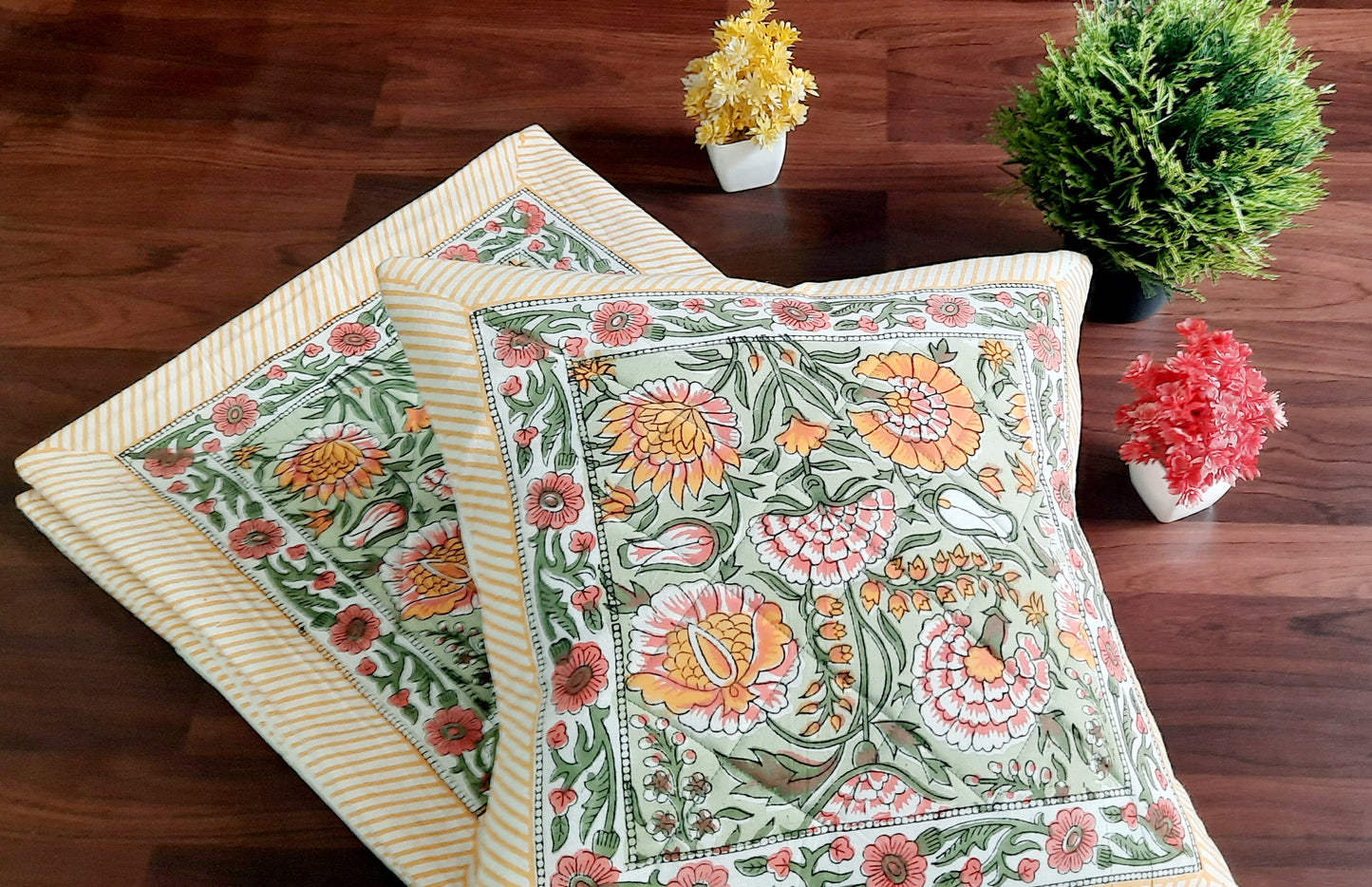 Handblock Printed Cushion Cover Multicolor