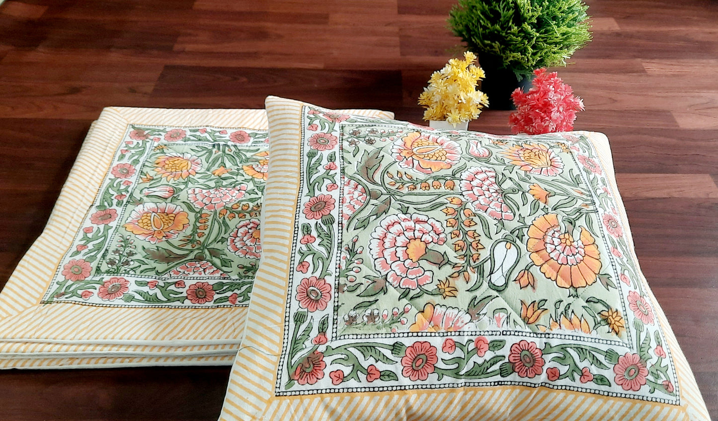 Handblock Printed Cushion Cover Multicolor