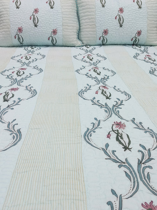 FRESH ARRIVAL Handblock Printed Premium Mulmul Bedcovers