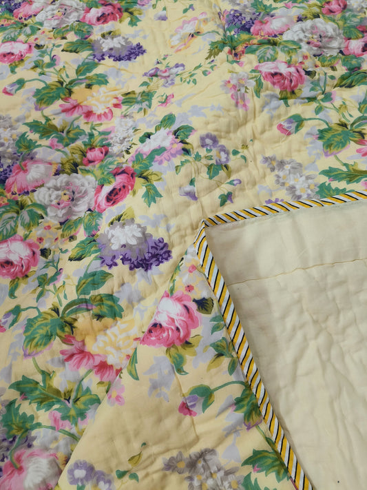 Yellow Floral Single Bed Quilts