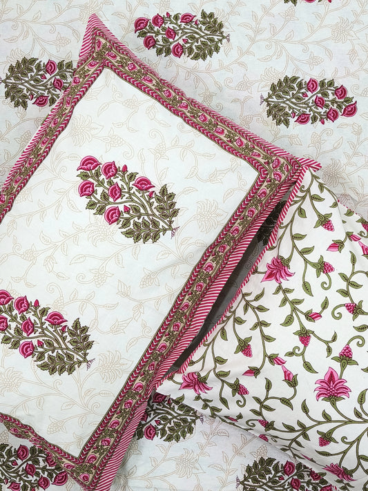 Pink Sadabahaar Bedsheet