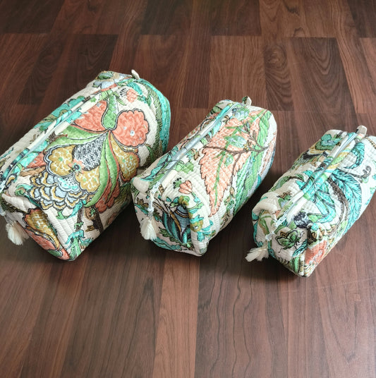 Handblock Printed Pouches (Set of 3)