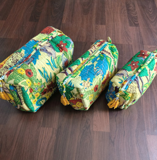 Handblock Printed Pouches (Set of 3)
