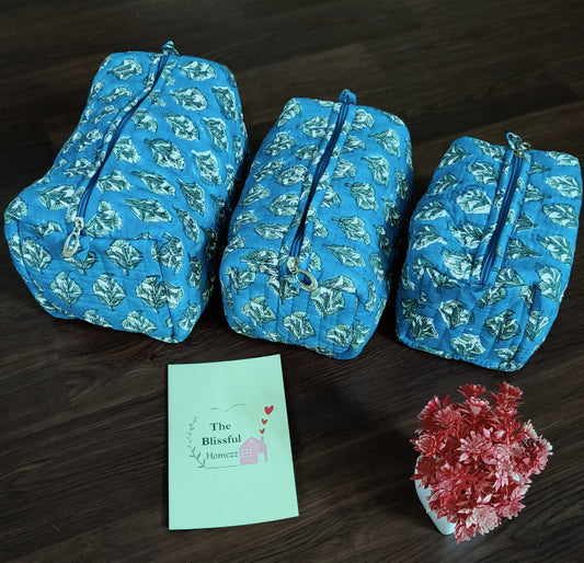 Handblock Printed Pouches (Set of 3)