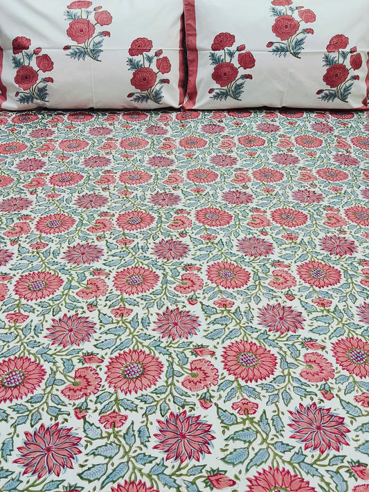FRESH ARRIVAL Handblock Printed Premium Bedsheets(Dispatch Time 24 Hours)