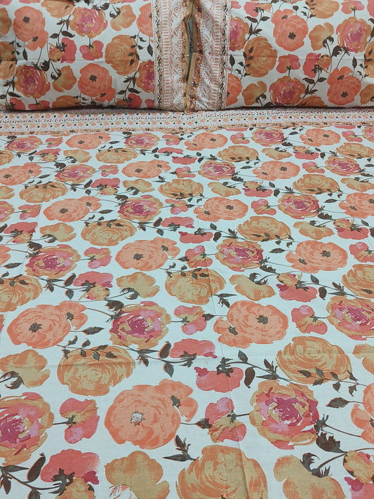 Bedsheet With King Size Pillow Cases