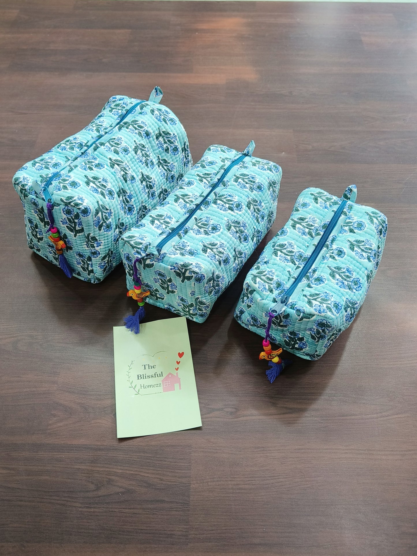 Handblock Printed Pouches (Set of 3)